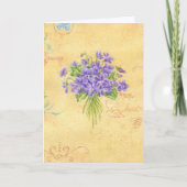 Carte de note vierge violet Bouquet (Devant)