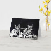 Carte de note vilaine de chatons (Fleur jaune)