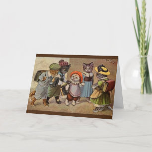 Carte de note vintage Cats School Days