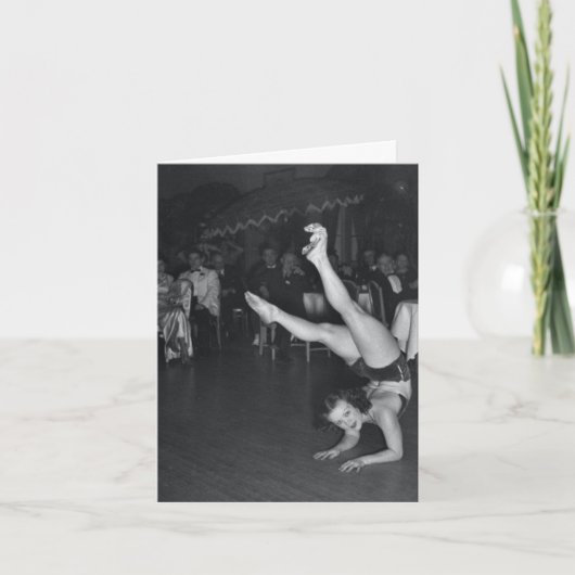 Carte de note vintage "Dame acrobatique" (Devant)