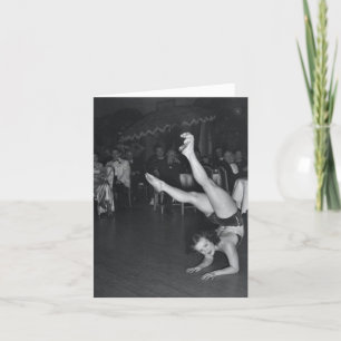 Carte de note vintage "Dame acrobatique"
