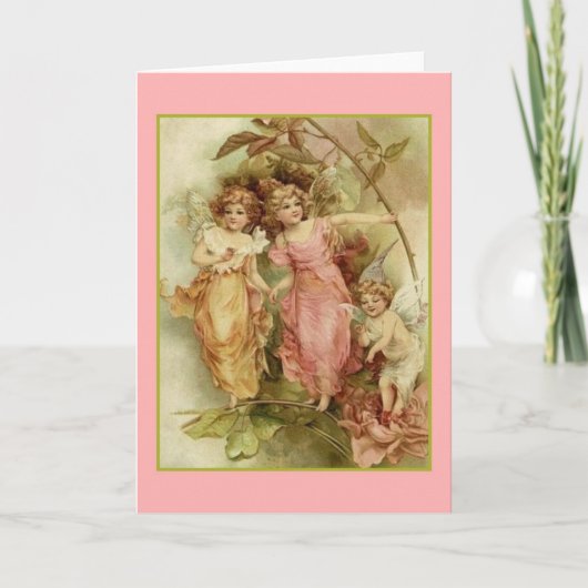 Carte de note vintage d'anges (Devant)