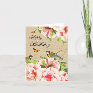 Carte de note vintage d'anniversaire avec des