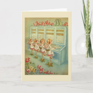 Carte de note vintage de Noël d'ange