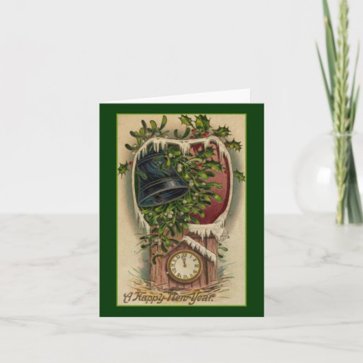 Carte de note vintage de nouvelle année (Devant)