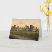 Carte de note vintage de Stonehenge (Fleur jaune)