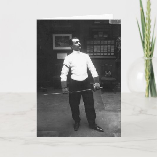 Carte de note vintage Foil Fencer (Devant)