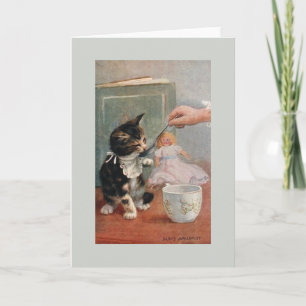 Carte de note vintage Kitten