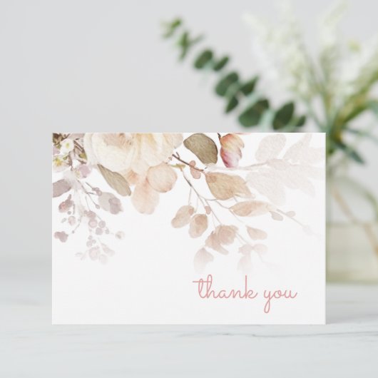 Carte de note vintage rose Merci (Debout devant)