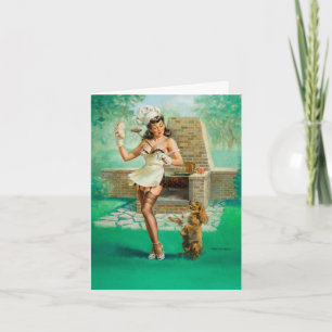 Carte de note vintage "Woman Cuisine Out"