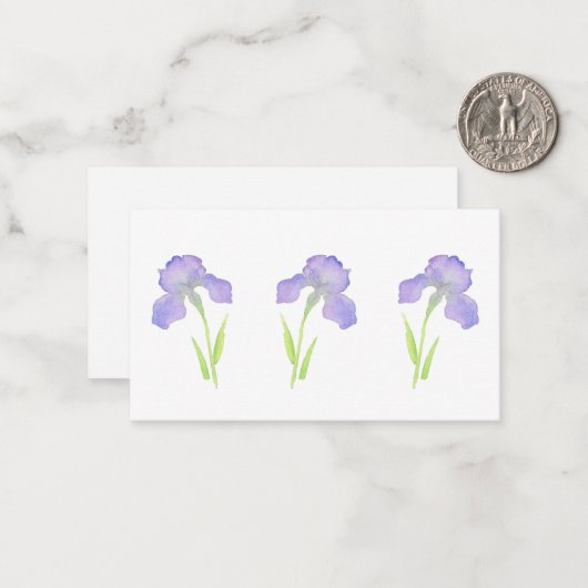 Carte de note Violet Iris (Devant/Arrière en situation)