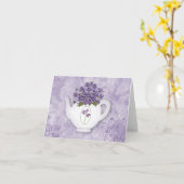 Carte de note violette de théière (Fleur jaune)