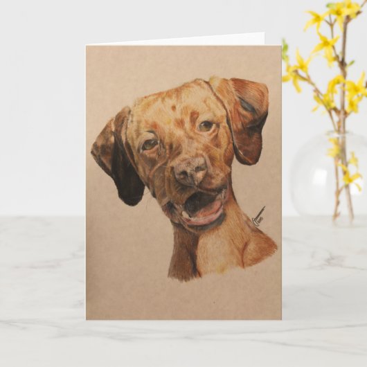 Carte de note Vizsla (Fleur jaune)