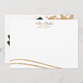 Carte de note Watercolor Gold (Devant / Derrière)