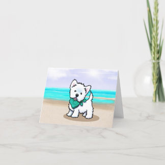 Carte de note Westie Cutieface Beach