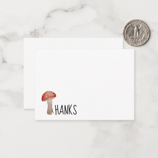 Carte de note Wild Mushroom Thank you (Devant/Arrière en situation)