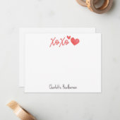 Carte de note Xoxo personnalisée (Devant/Arrière en situation)