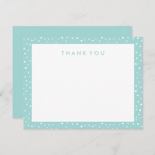 Carte de notes Aqua Dotée Merci (Devant / Derrière)