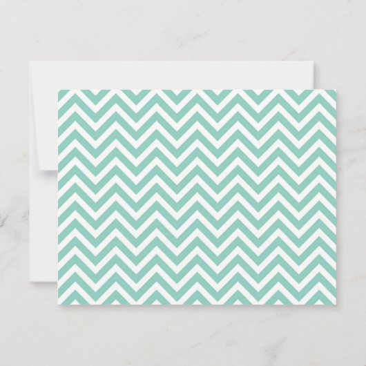 Carte de notes Aqua Simple Chevron Thank You (Dos)