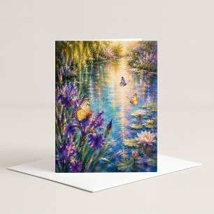 Carte de notes aquarelle Jardin aux papillons