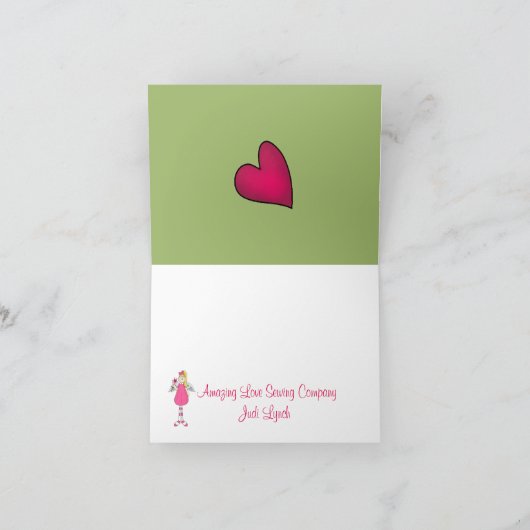 Carte de notes Coeurs et anges Merci (Intérieur)