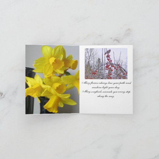 Carte de notes concernant les jonquilles et les oi (Intérieur)