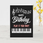 Carte de notes d'anniversaire musicales (Fleur jaune)