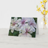 Carte de notes d'art en géranium rose et blanc (Fleur jaune)