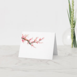 carte de notes de fleurs de cerisier d'aquarelle q