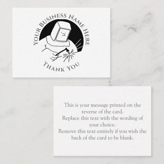 Carte de notes de forgeron ou de métallurgiste (Devant / Derrière)