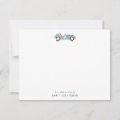 Carte de notes de la nurserie de voiture de course (Devant)