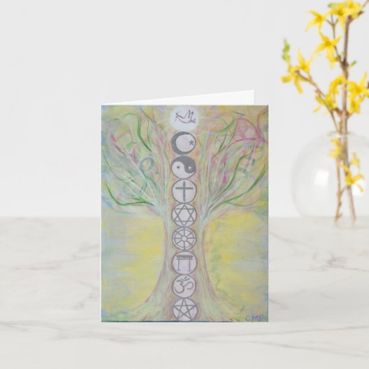 Carte de notes de l'Arbre de l'Unité - L'amour con (Fleur jaune)