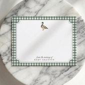 Carte de notes de nursery Canard colvert Gingham v