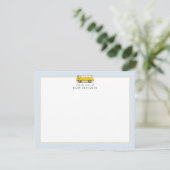 Carte de notes de nursery d'autobus jaune vintage (Debout devant)