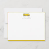 Carte de notes de nursery d'autobus jaune vintage (Devant)