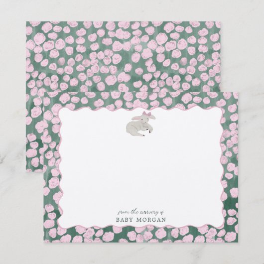 Carte de notes de nursery fantaisiste à motif d'ag (Devant / Derrière)