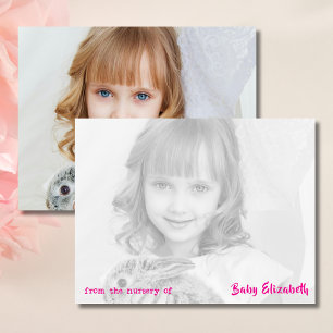 Carte de notes de nursery photo noir et blanc mode