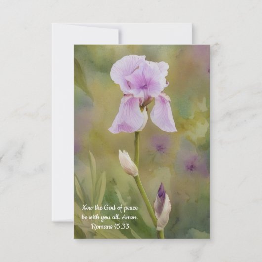 Carte de notes de texte de la Bible Fleur Iris vio (Devant)