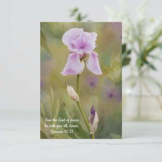 Carte de notes de texte de la Bible Fleur Iris vio (Debout devant)