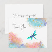 Carte de notes Dragonfly Thank You (Devant / Derrière)
