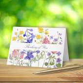 Carte de notes du Fleur sauvage d'aquarelle