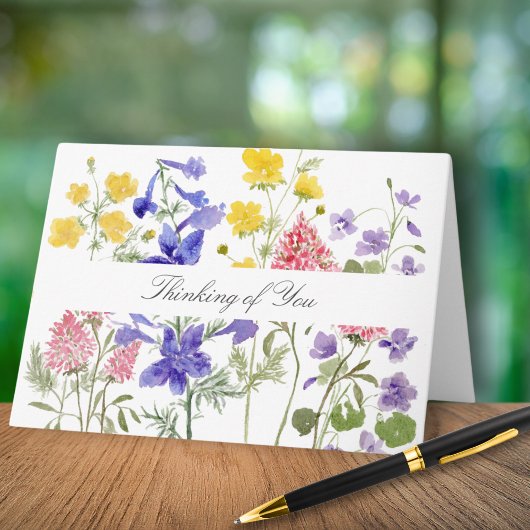Carte de notes du Fleur sauvage d'aquarelle