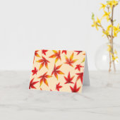 Carte de notes Feuilles d'automne rouge et orange (Fleur jaune)