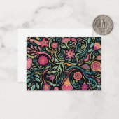 Carte de notes Fleurs d'art populaire (Devant/Arrière en situation)