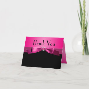 Carte de notes Hot Rose et Black Thank you