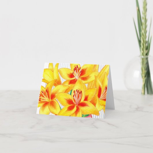 Carte de notes Lys jaunes (Devant)