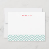 Carte de notes Mint Simple Chevron Thank (Devant)