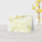 Carte de notes moderne en marbre doré et blanc (Fleur jaune)