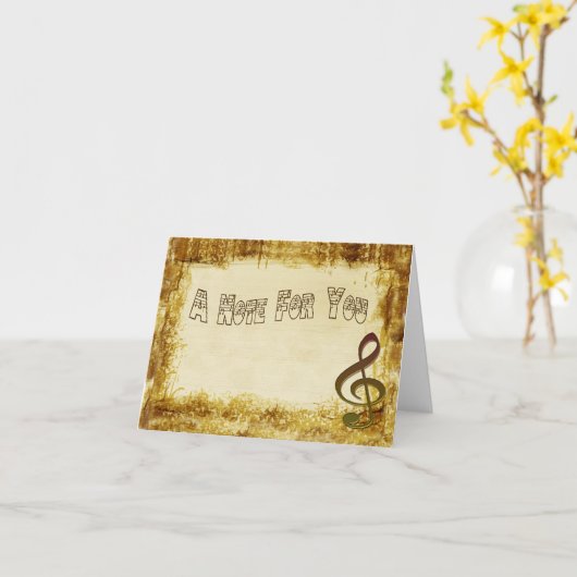 Carte de notes musicales (Fleur jaune)