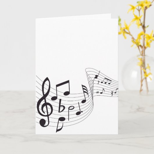 Carte de notes musicales (Fleur jaune)
